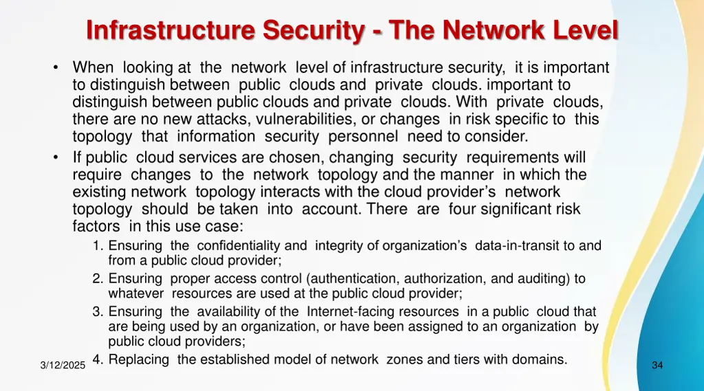 infrastructure security the network level