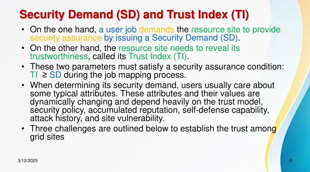 security demand sd and trust index