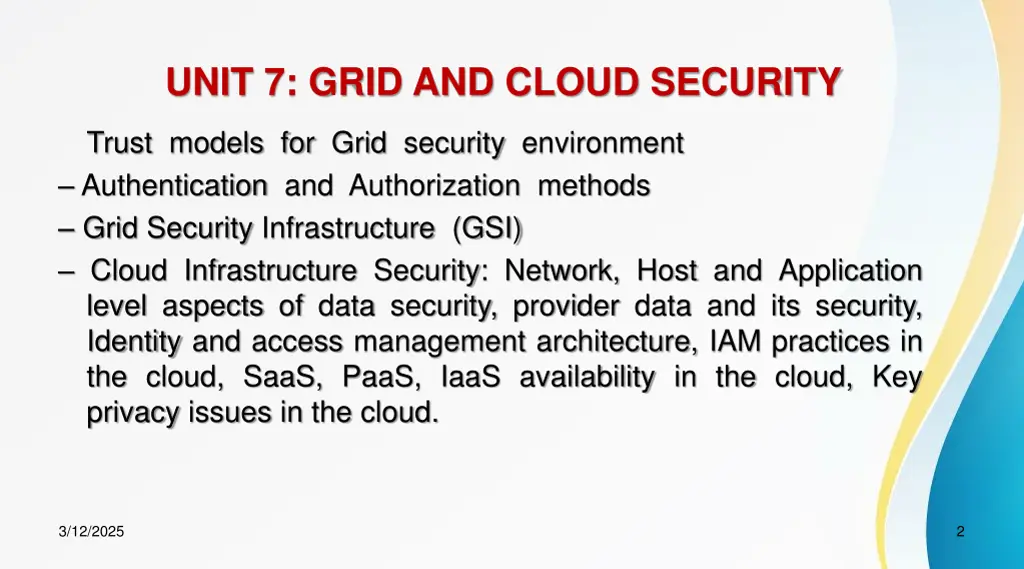 unit 7 grid and cloud security