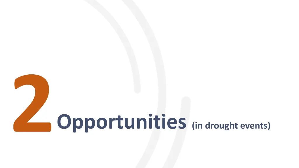 opportunities in drought events
