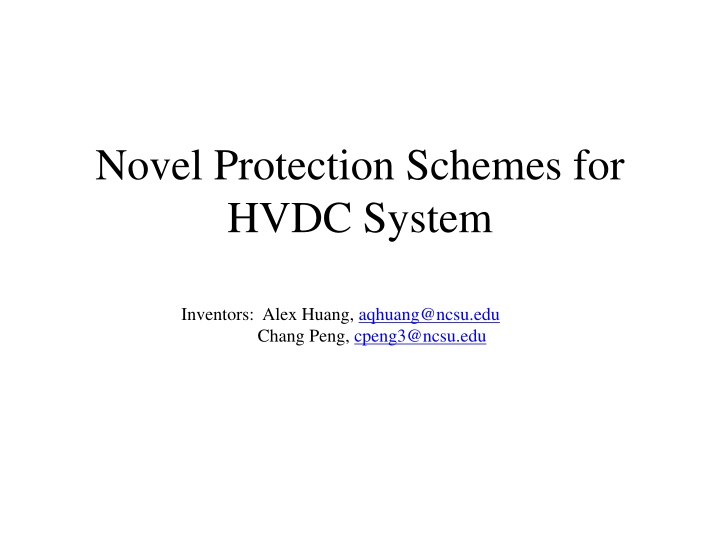 novel protection schemes for hvdc system
