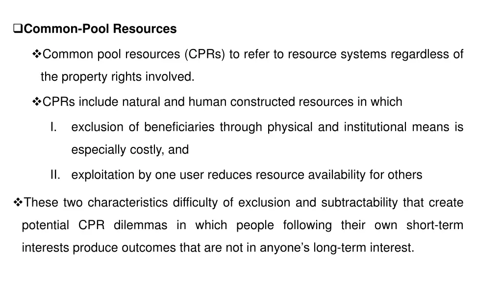 common pool resources