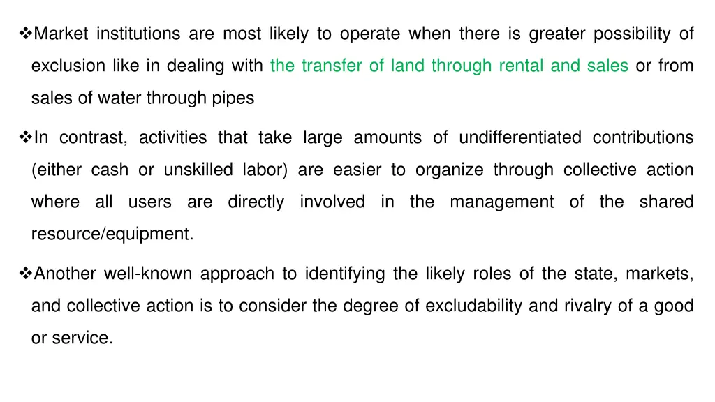 market institutions are most likely to operate
