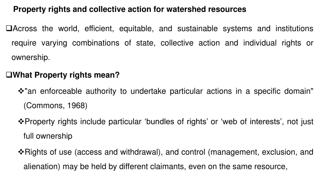 property rights and collective action