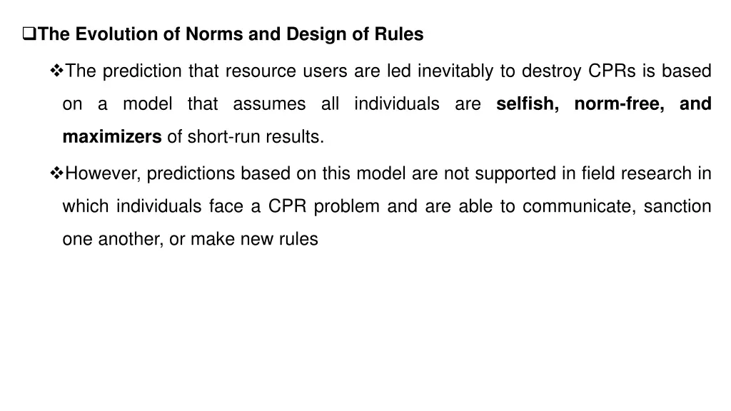 the evolution of norms and design of rules