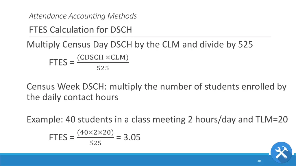 attendance accounting methods ftes calculation 1