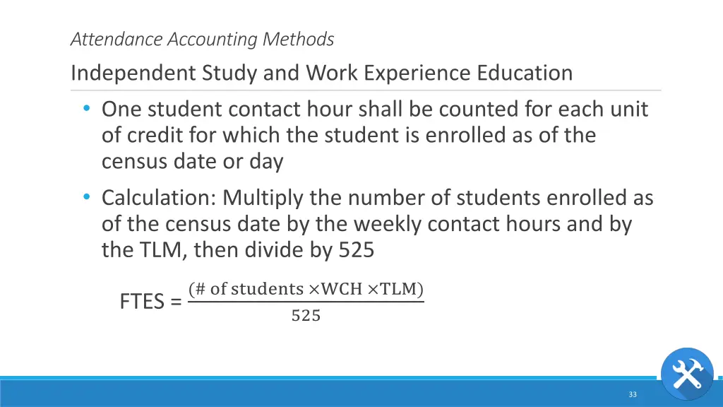 attendance accounting methods independent study