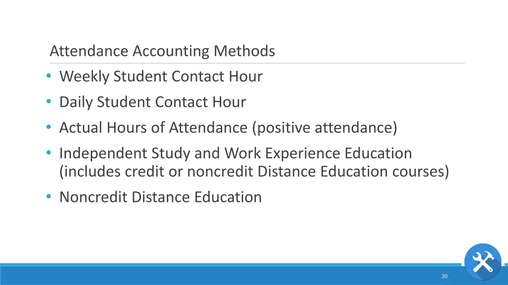attendance accounting methods