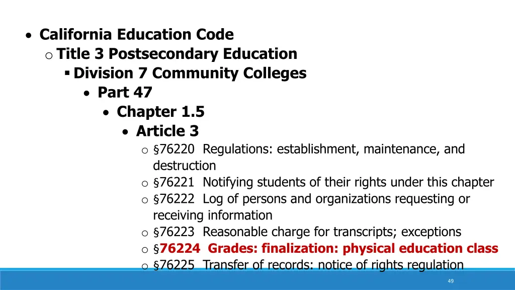 california education code o title 3 postsecondary 3