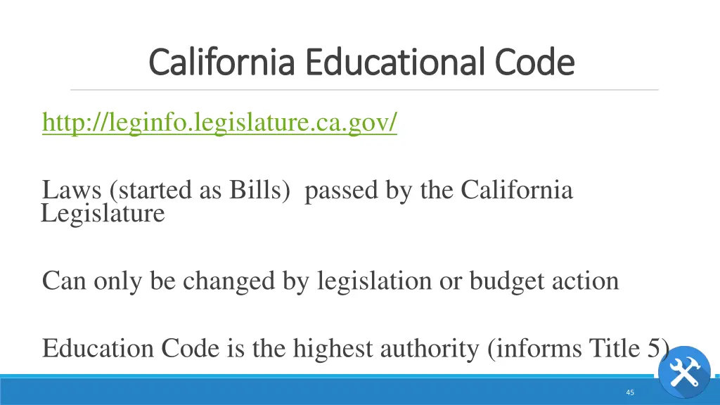 california educational code california