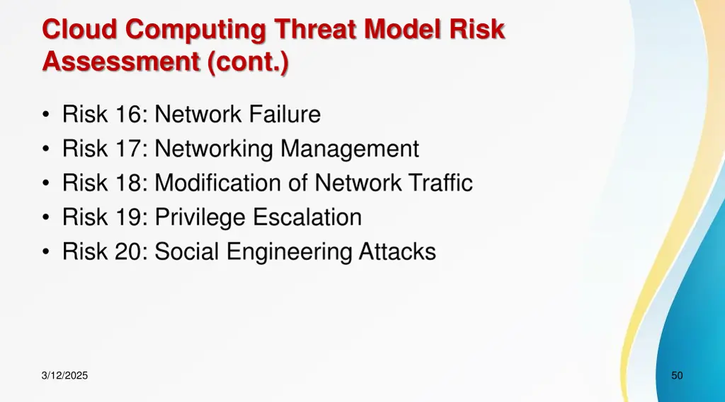 cloud computing threat model risk assessment cont 2