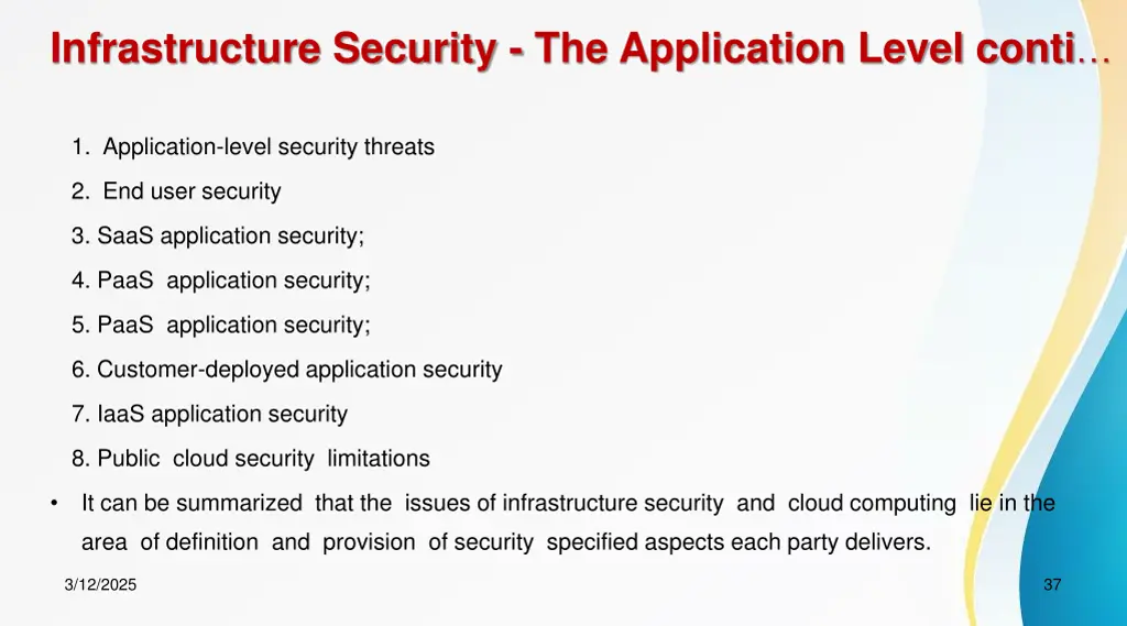 infrastructure security the application level 1
