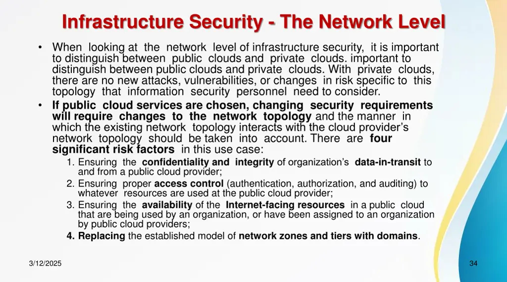 infrastructure security the network level