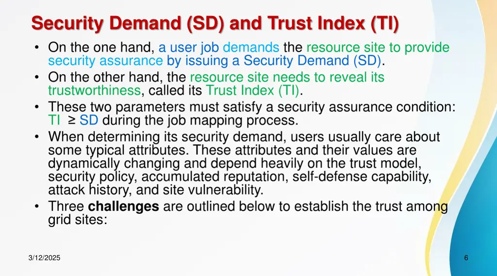 security demand sd and trust index