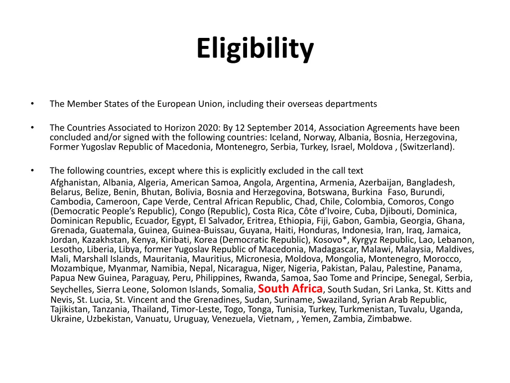 eligibility