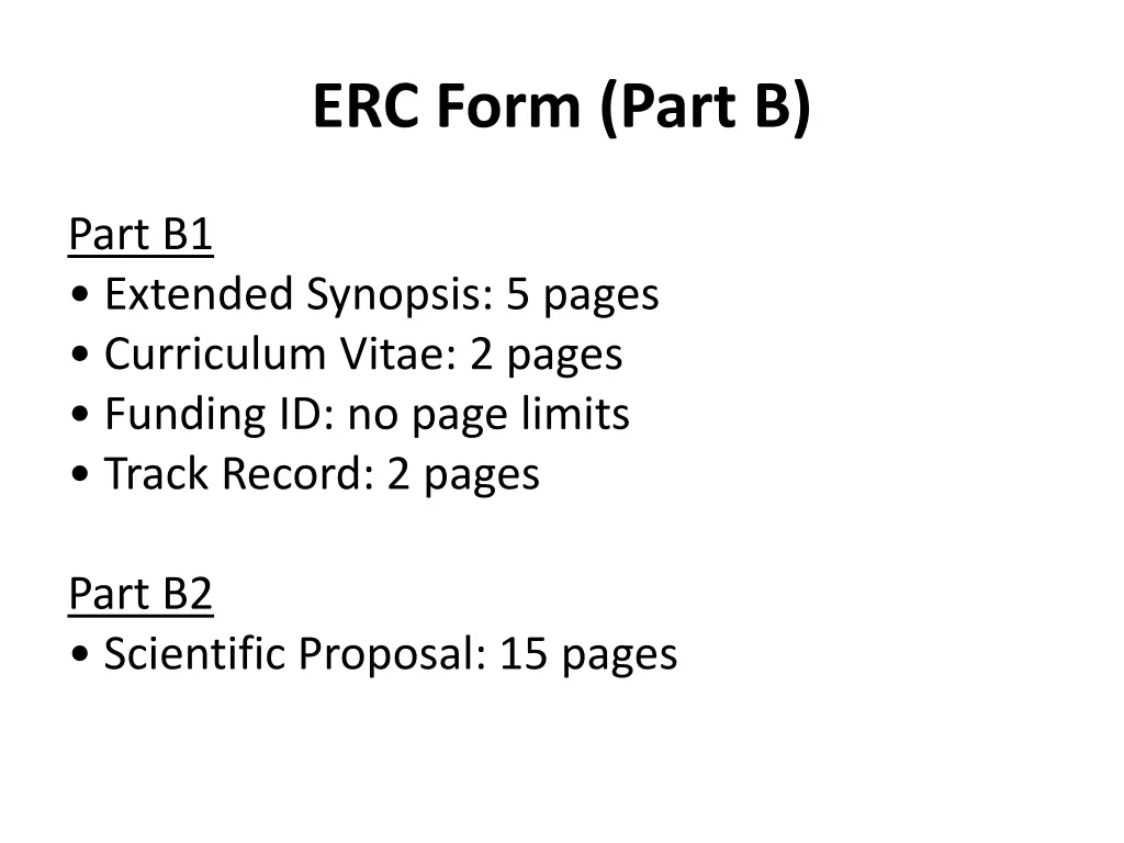 erc form part b