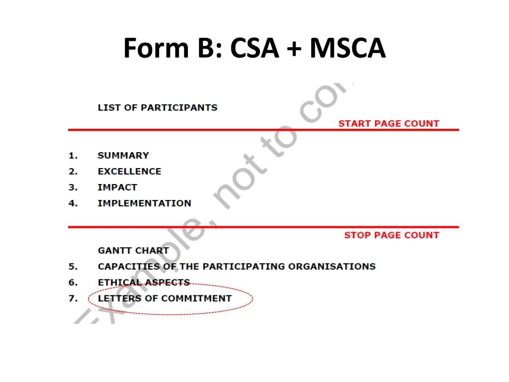 form b csa msca