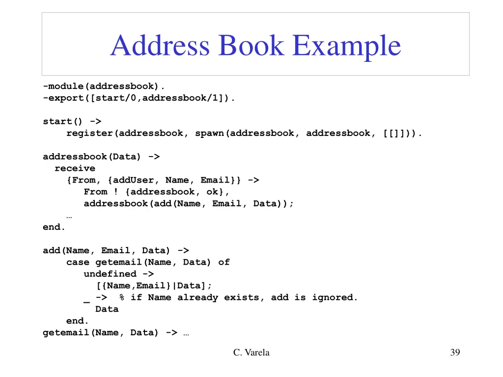 address book example