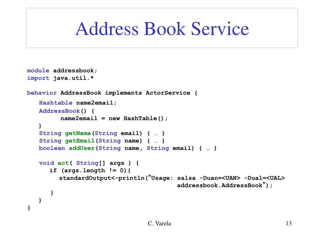 address book service
