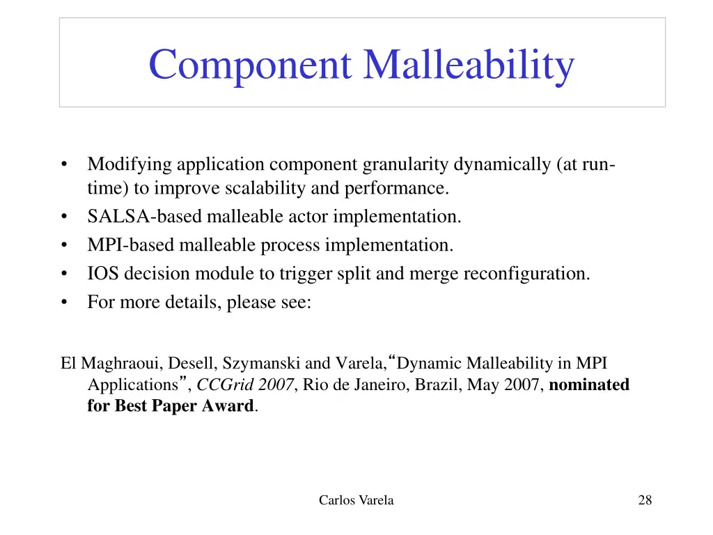 component malleability 1