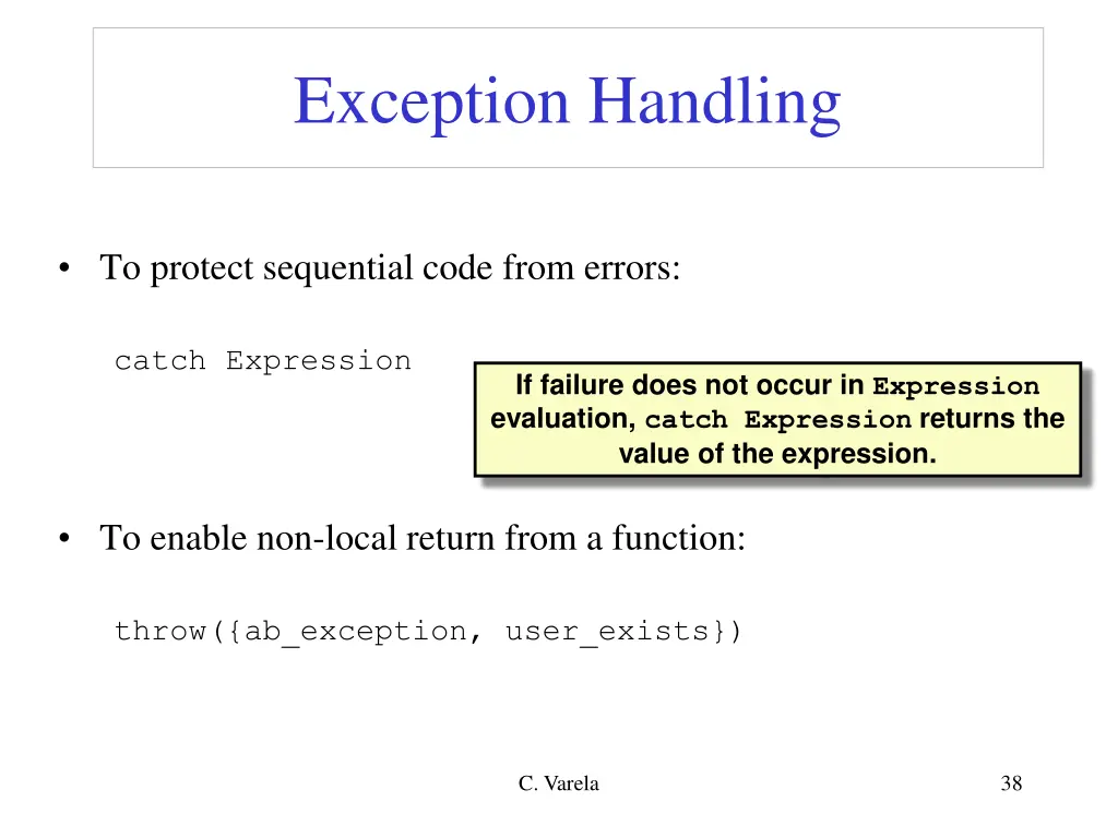 exception handling