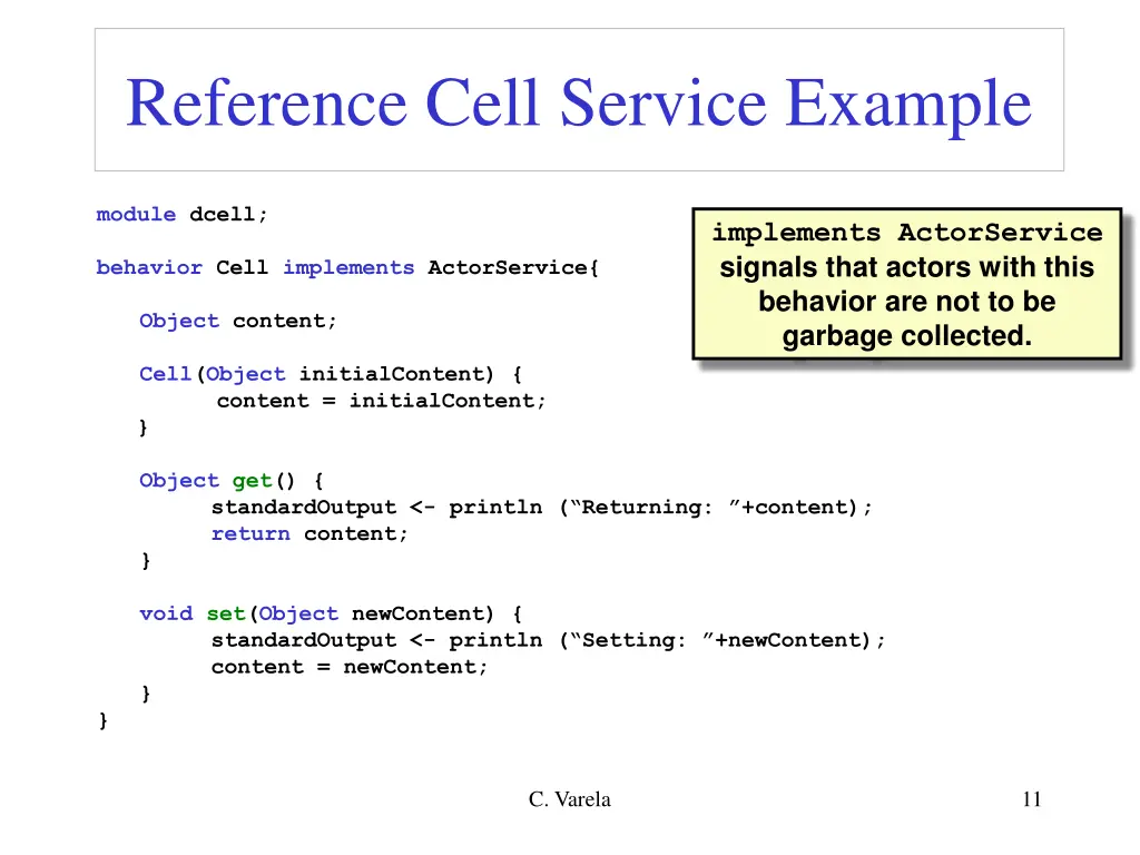 reference cell service example