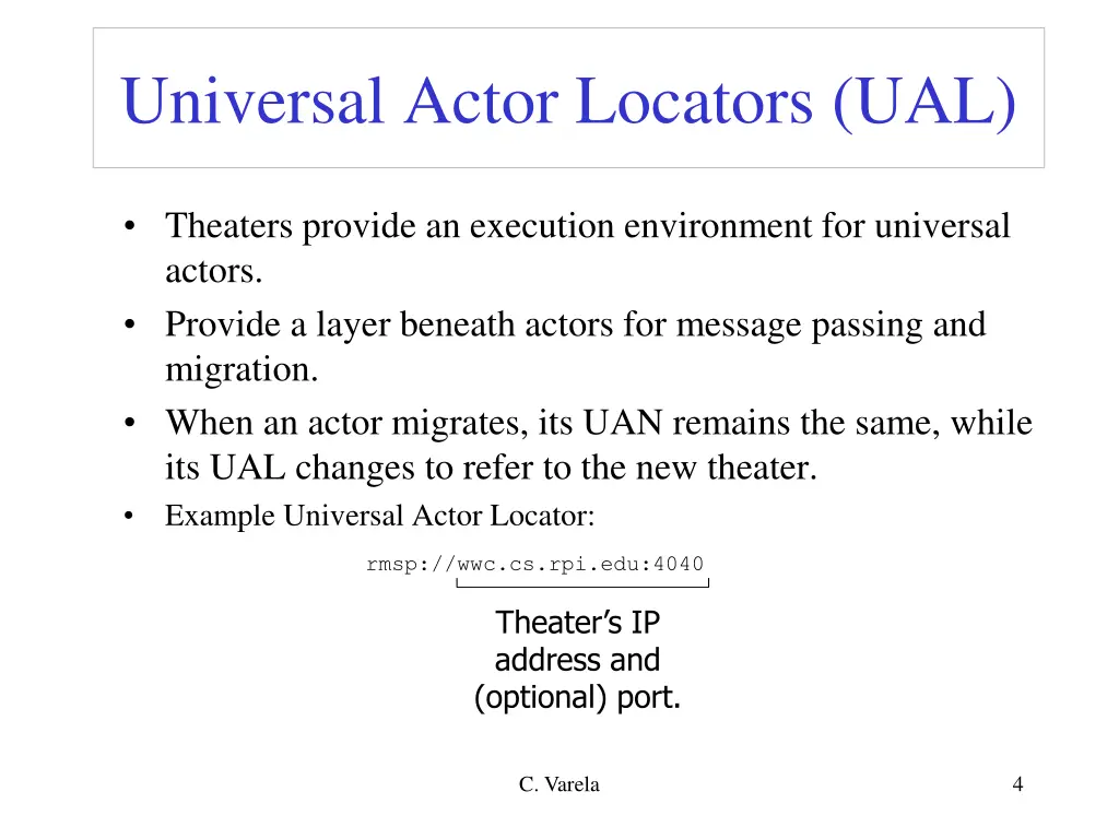 universal actor locators ual