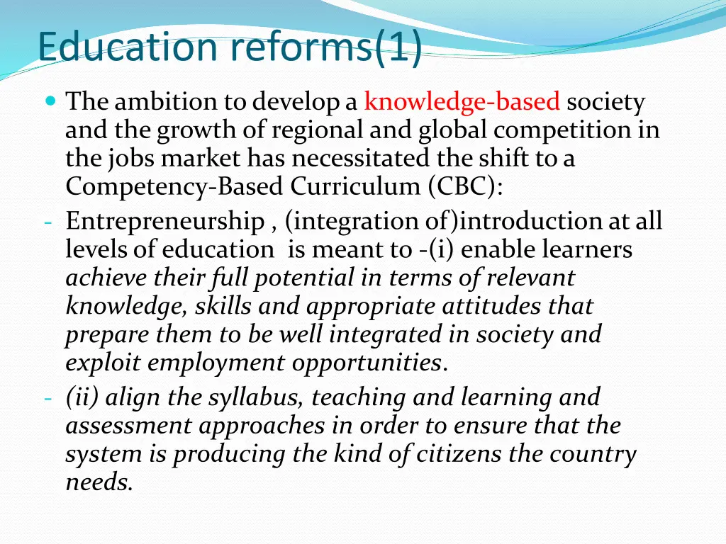 education reforms 1