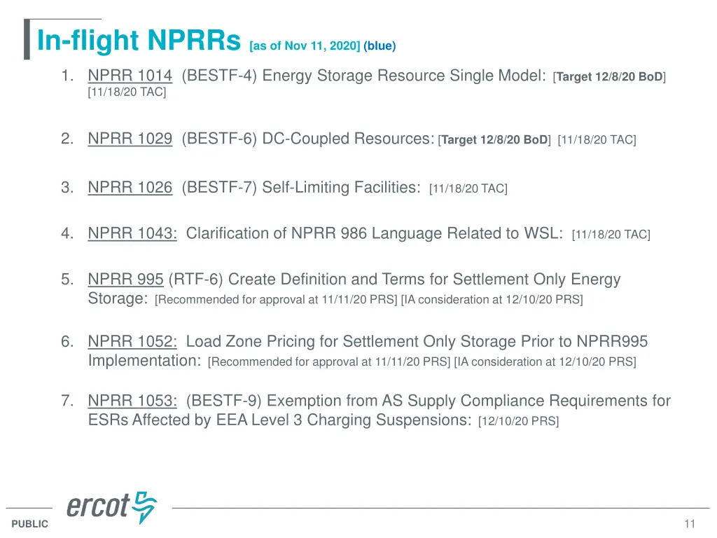 in flight nprrs as of nov 11 2020 blue