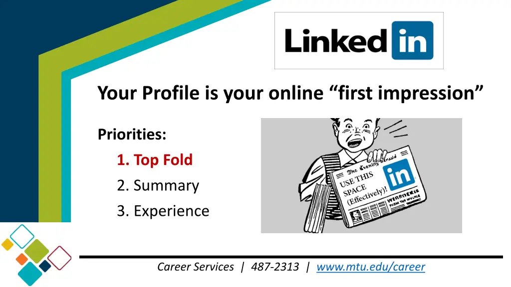 your profile is your online first impression
