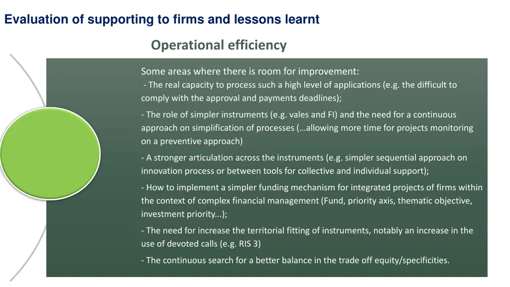 evaluation of supporting to firms and lessons 2