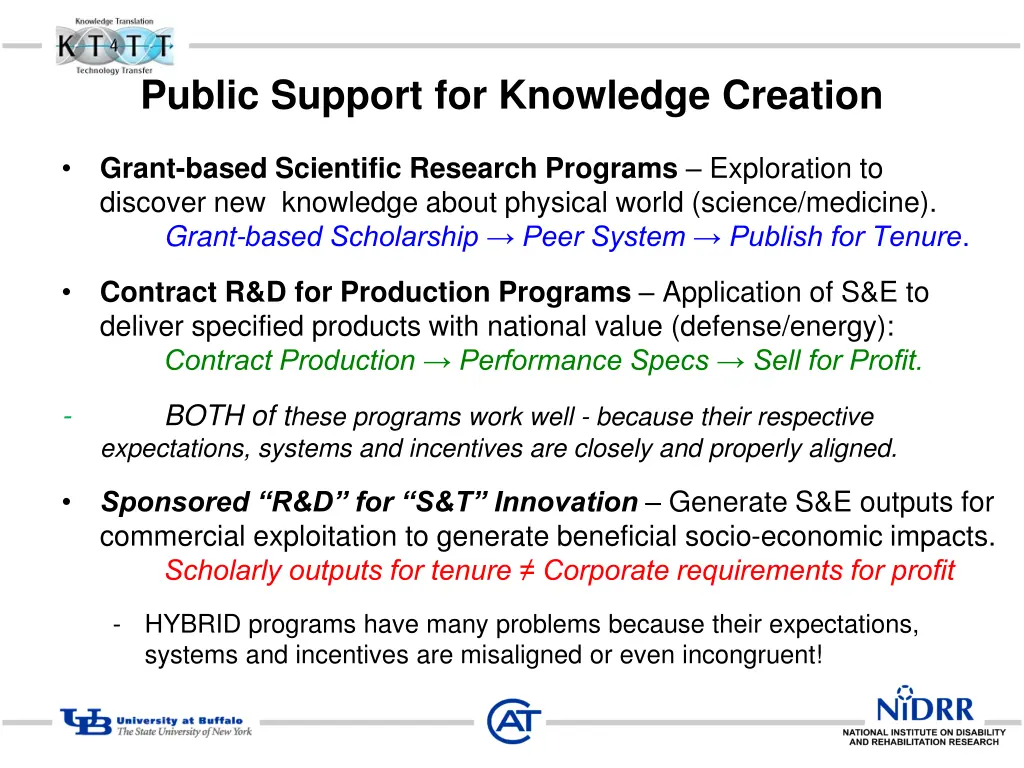 public support for knowledge creation