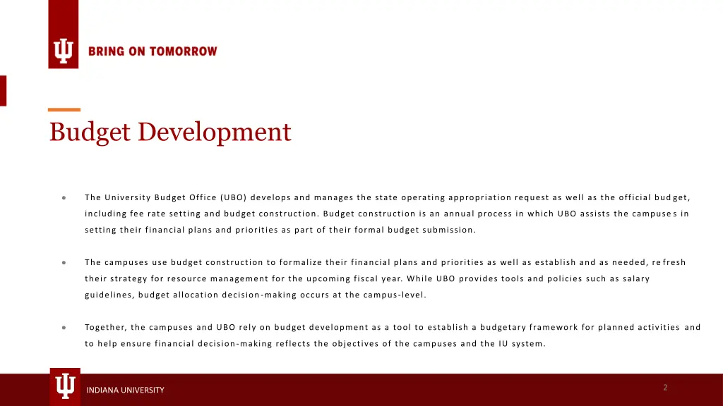 budget development