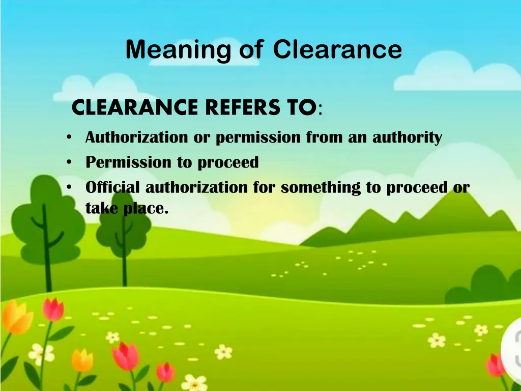 meaning of clearance