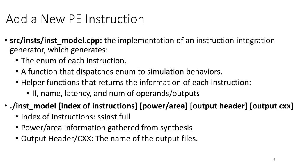 add a new pe instruction