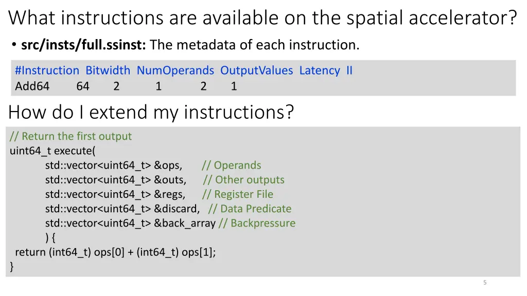 what instructions are available on the spatial