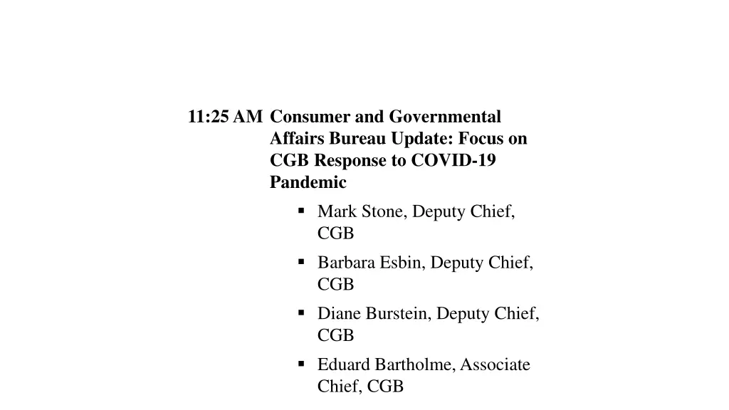 11 25 am consumer and governmental affairs bureau