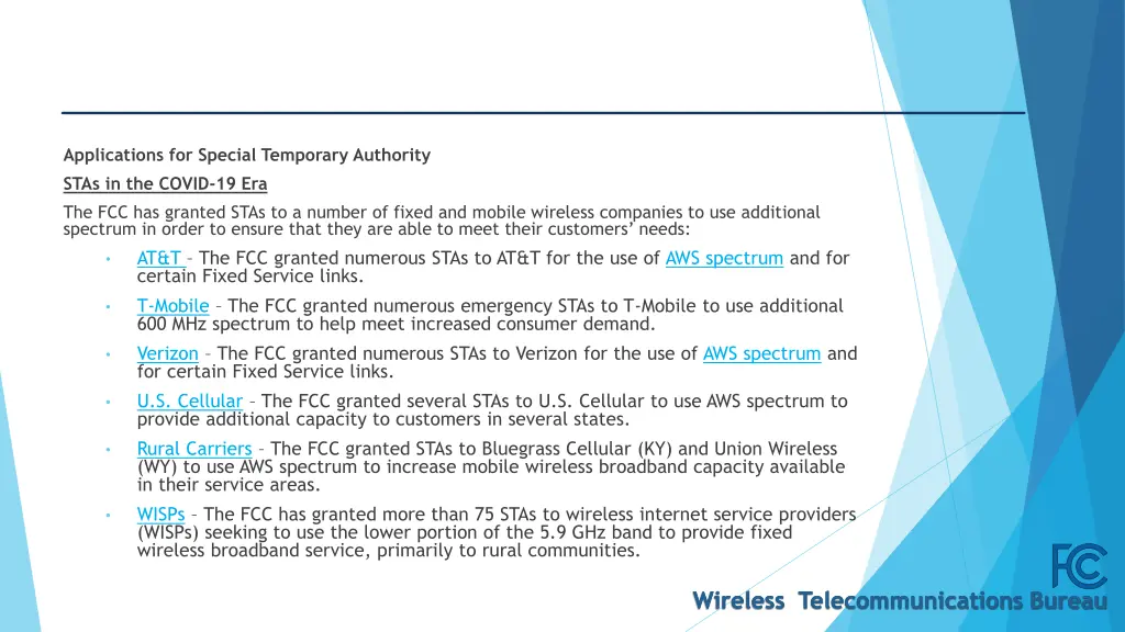 applications for special temporary authority stas