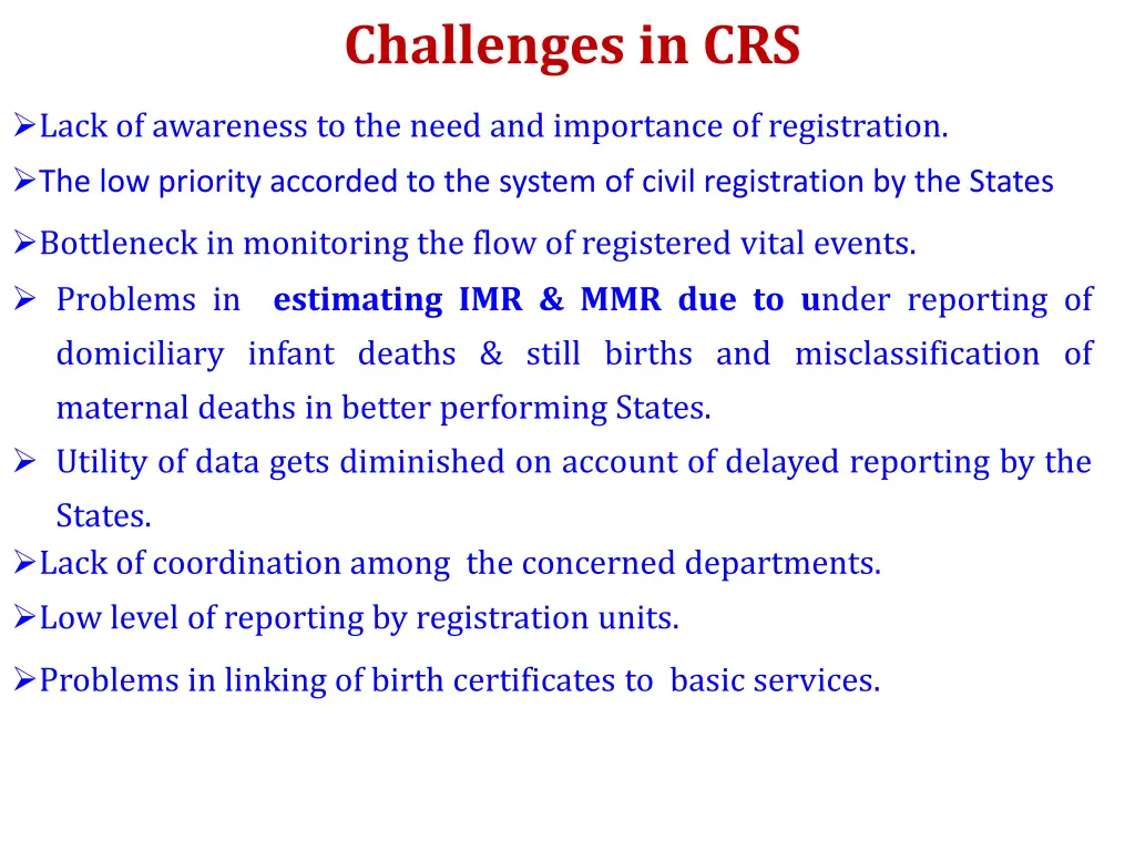challenges in crs