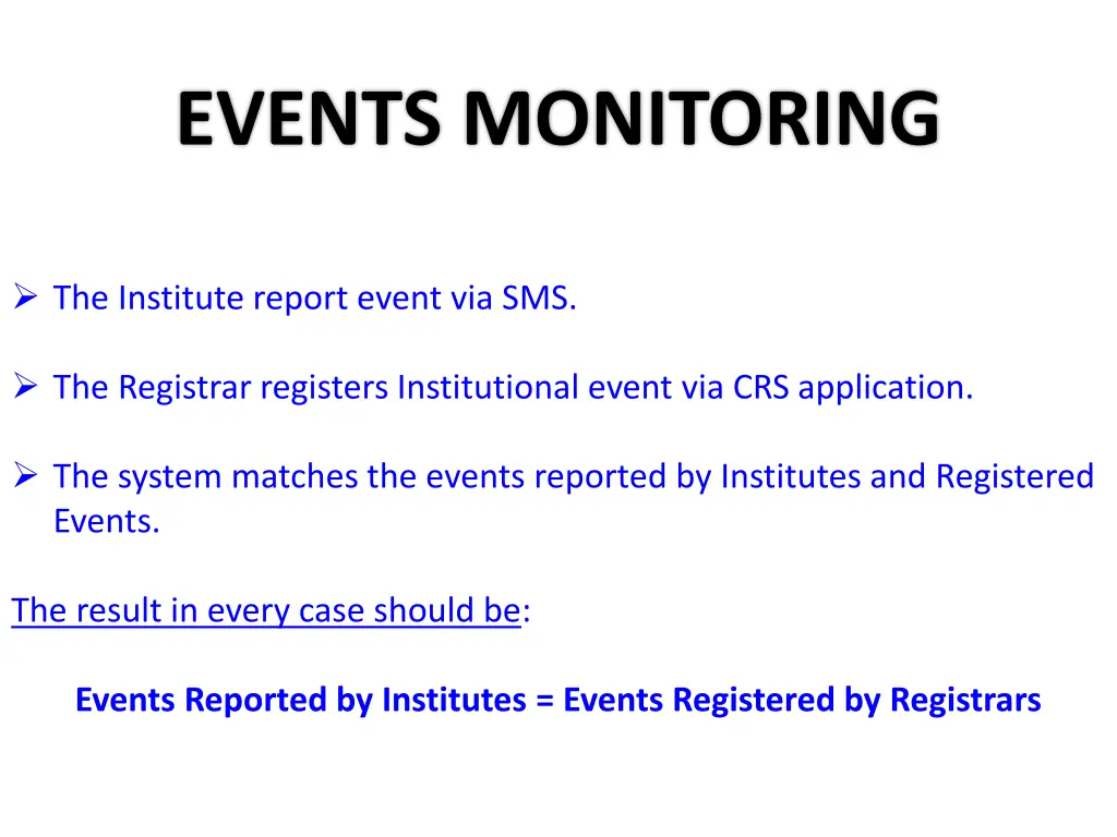 events monitoring