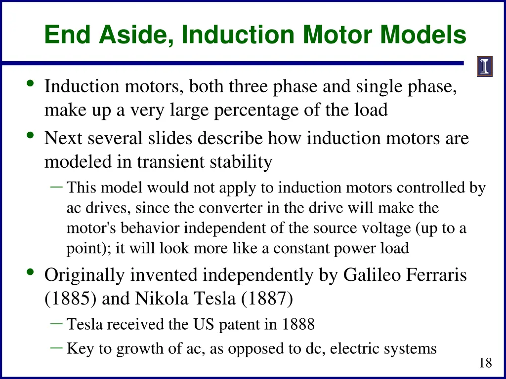 end aside induction motor models