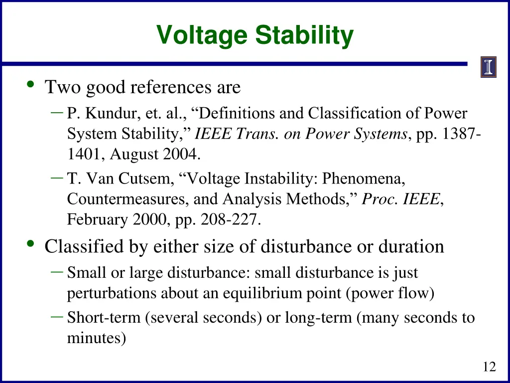 voltage stability