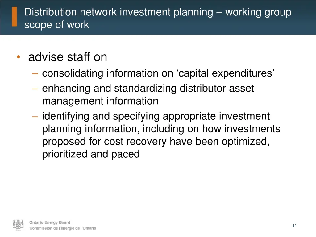 distribution network investment planning working