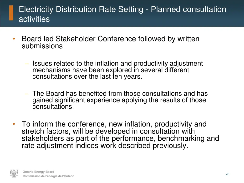 electricity distribution rate setting planned