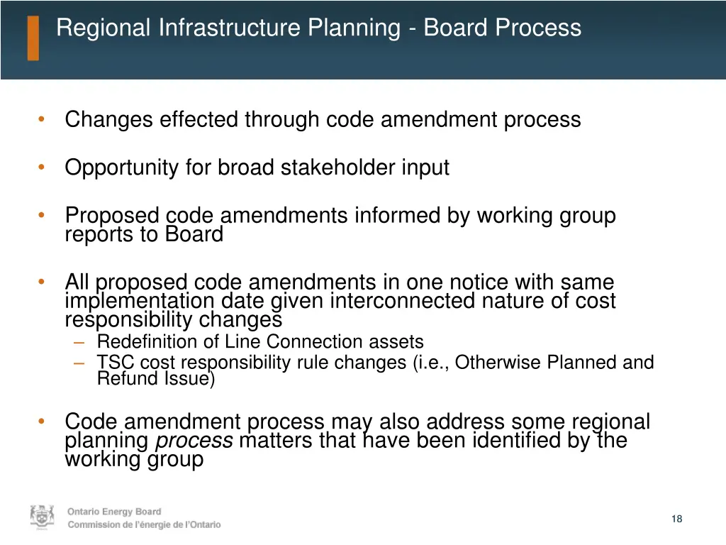 regional infrastructure planning board process