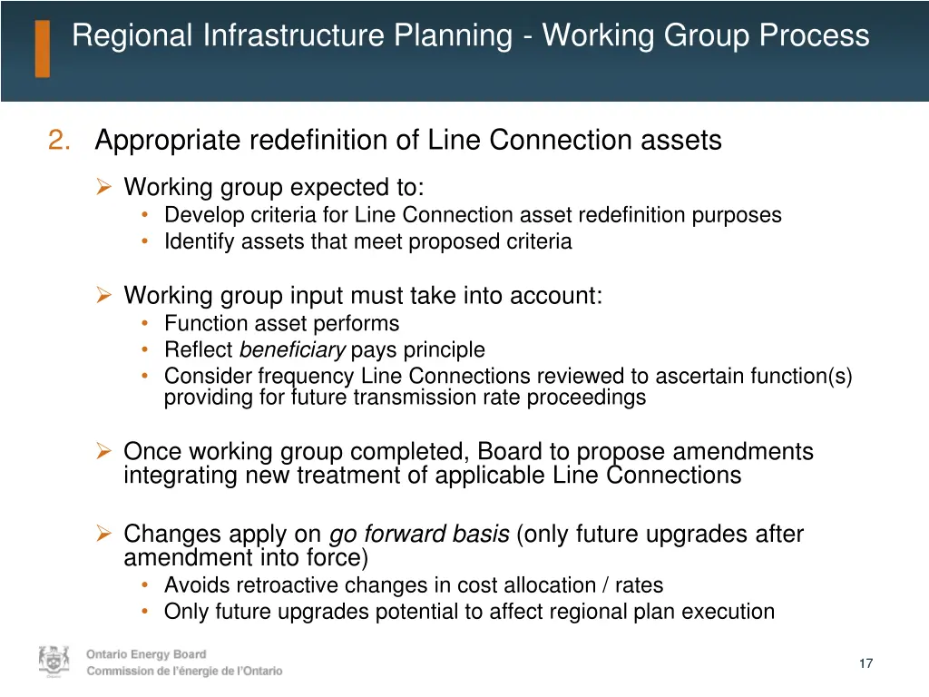 regional infrastructure planning working group 2