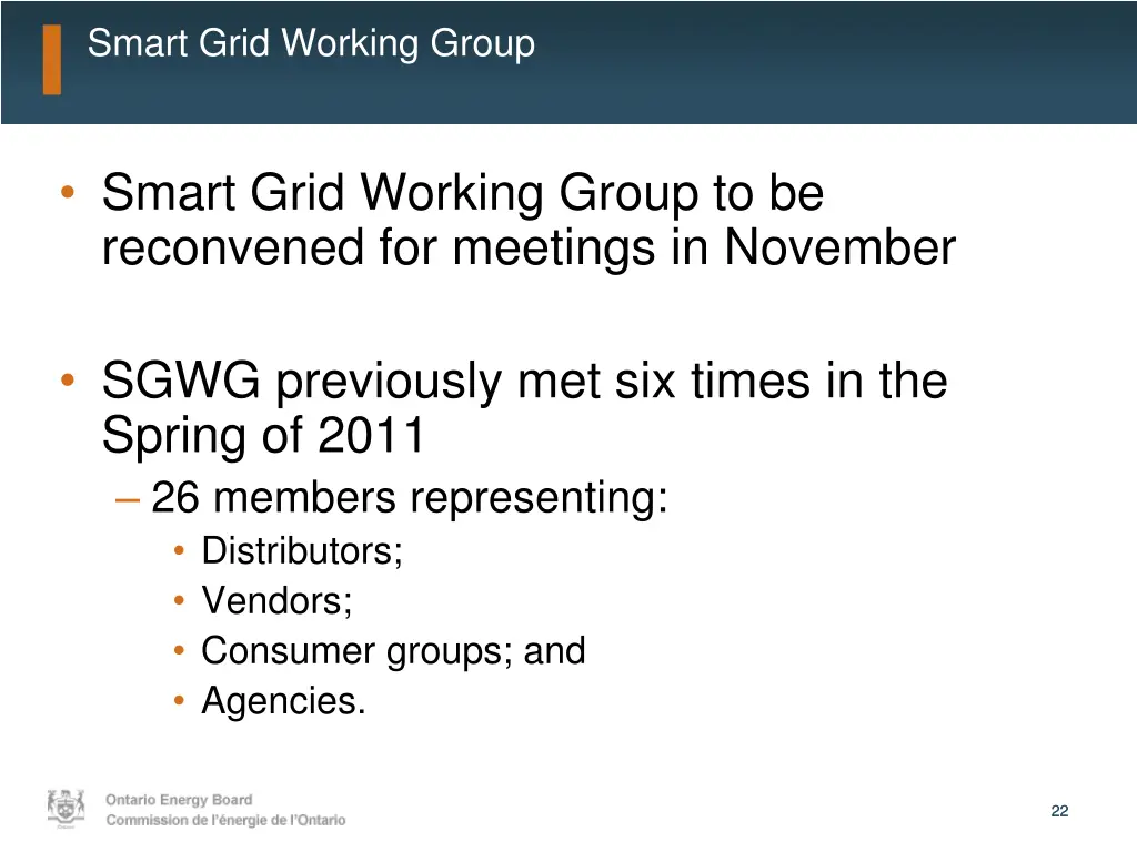 smart grid working group