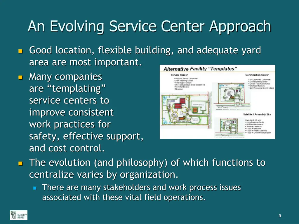 an evolving service center approach