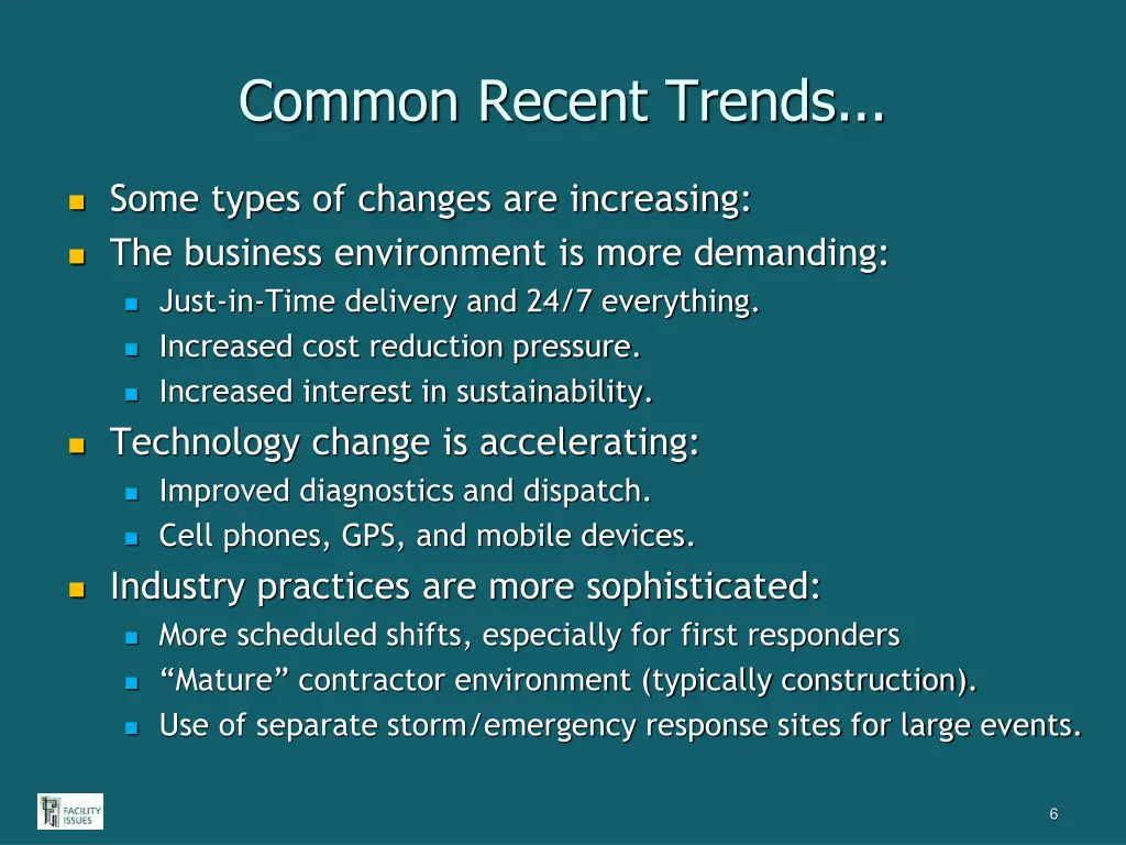 common recent trends