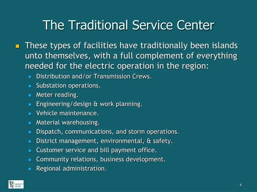 the traditional service center